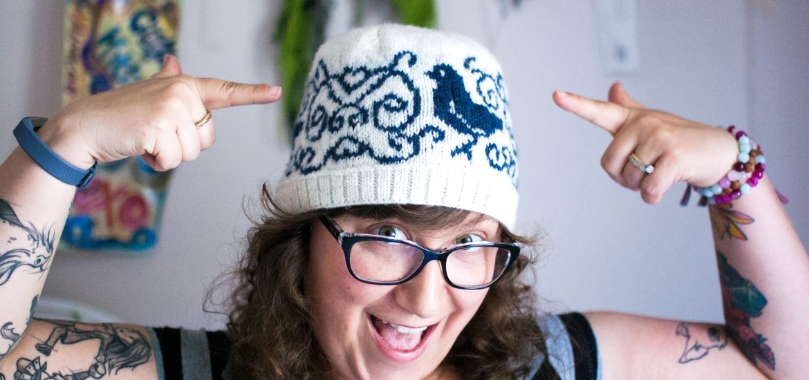 Put a Bird on My Cuppa - a unique, complex stranded colorwork knitted hat pattern
