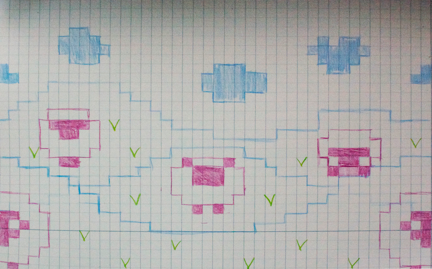 Final chart, based off of 42 stitches